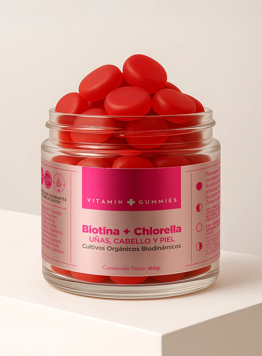 vitamin gummies uñas cabello y piel bonita y chrorella